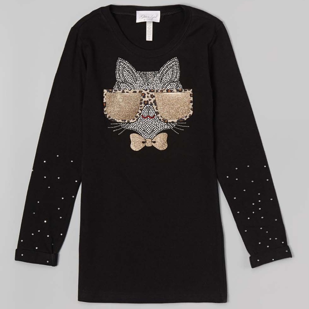 New- Girls & Kids L/S T shirt - Cool Cat